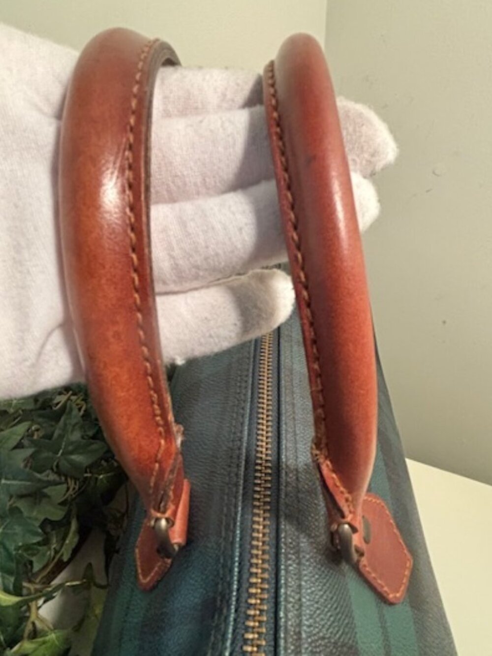 Polo Ralph Lauren Blackwatch Tartan Boston Bag-Vintage 💚💙GREEN / NAVY - Picture 4 of 13